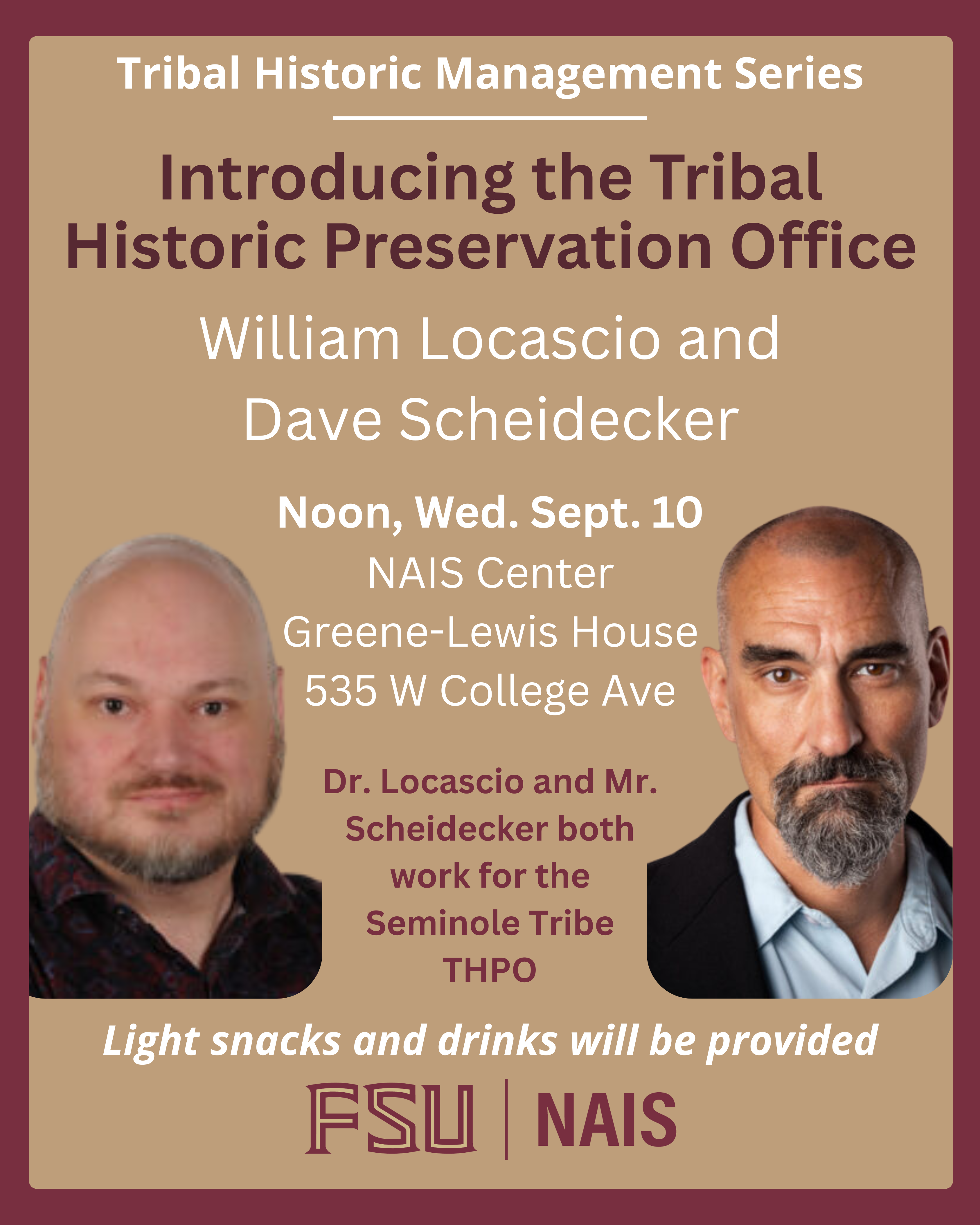 Introducing the Tribal Historic Preservation Office, William Locascio and Dave Scheidecker.
